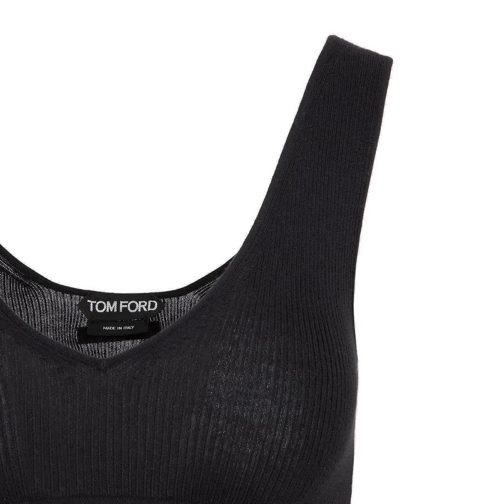 Tom Ford Ribbed V-Neck Cropped Top