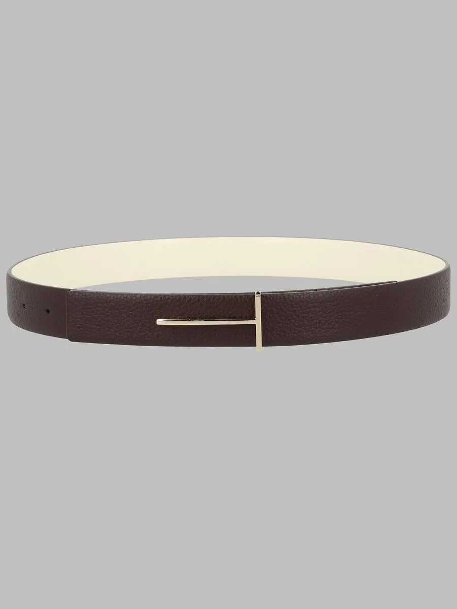 Tom Ford Textured T-Bar Buckle Belt