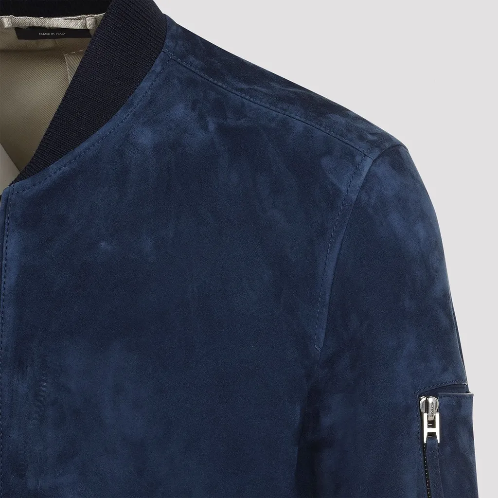 Tom Ford Ribbed Trim Bomber Jacket