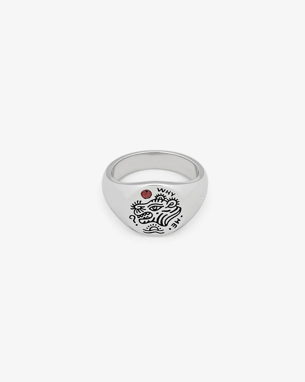 Tom Wood Why Me Garnet Signet Ring