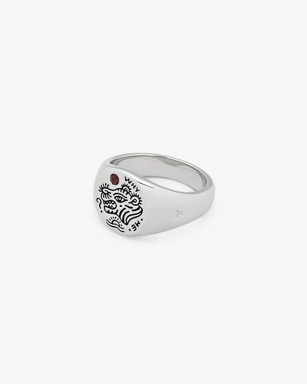 Tom Wood Why Me Garnet Signet Ring