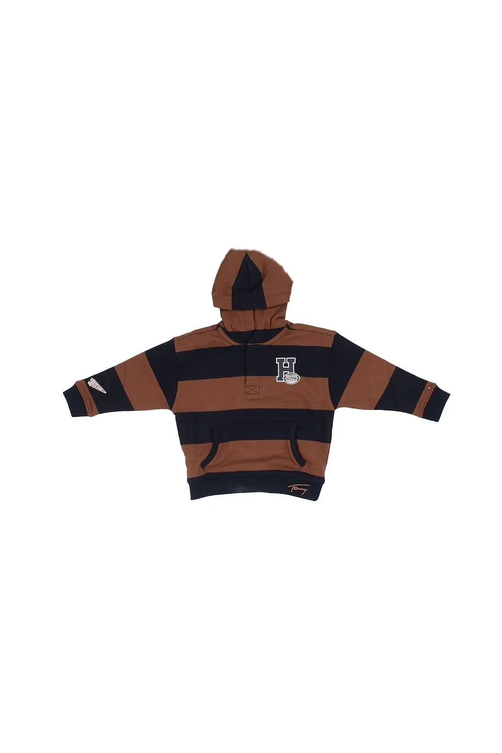 Tommy Hilfiger Junior Cool Varsity Stripe Concealed Placket Hoodie