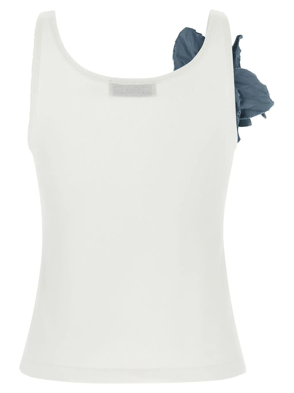Tory Burch Floral Brooch Ribbed Tank Top