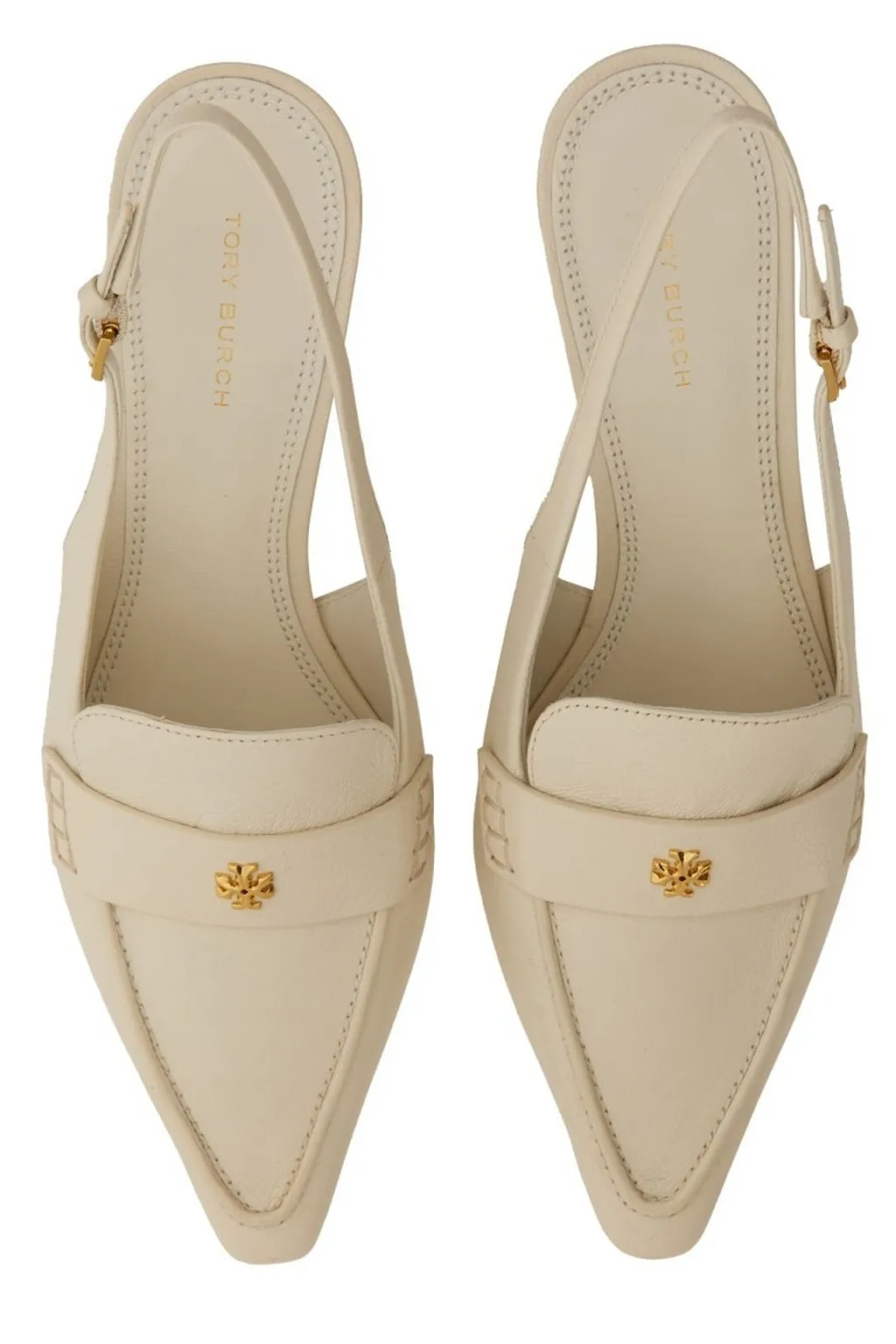 Tory Burch Logo Plaque Slingback Pumps