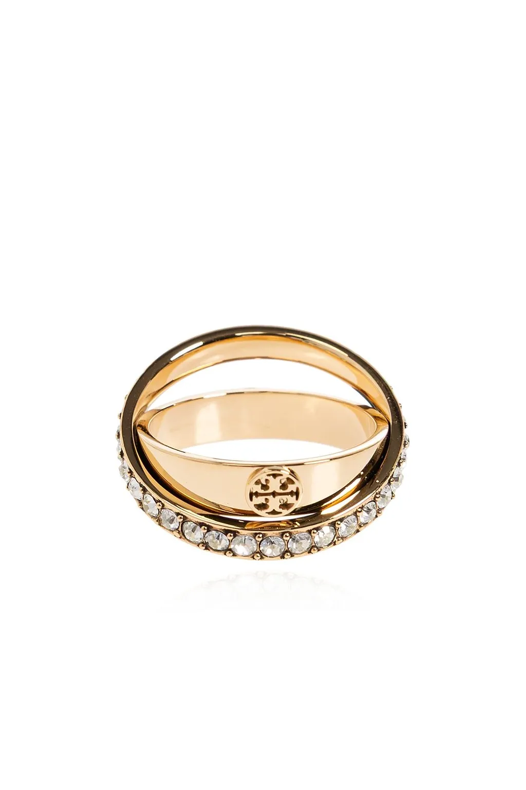 Tory Burch Pavé Logo Band Ring