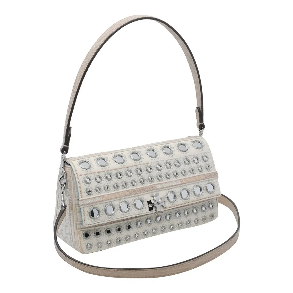 Tory Burch Small Charlie Embellished Shoulder Bag