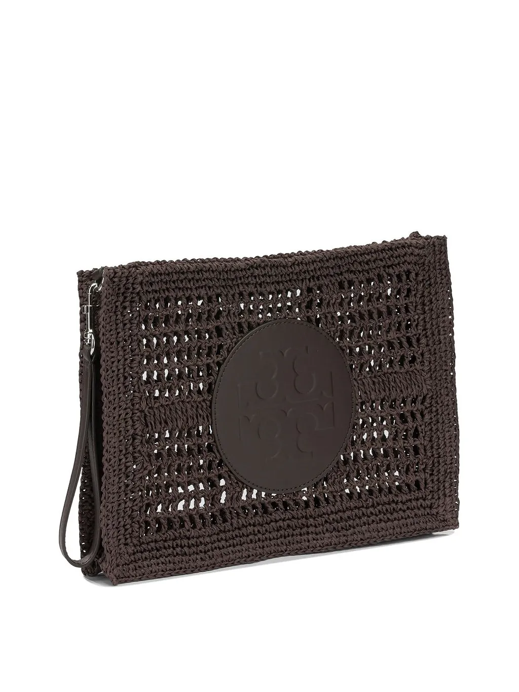 Tory Burch Woven Logo Wristlet Bag