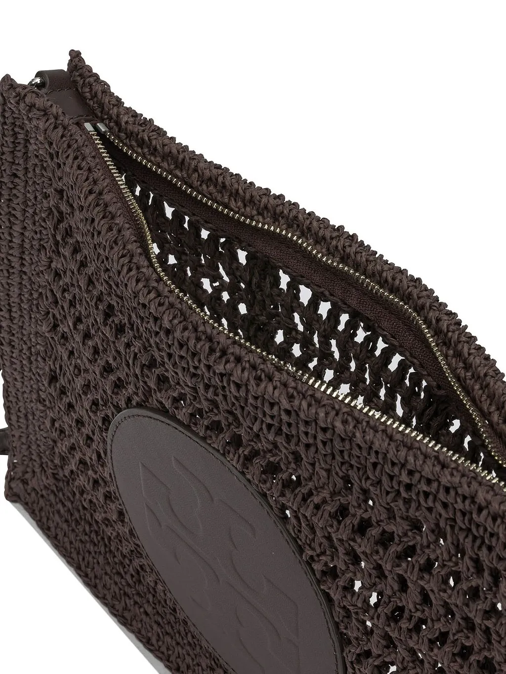 Tory Burch Woven Logo Wristlet Bag