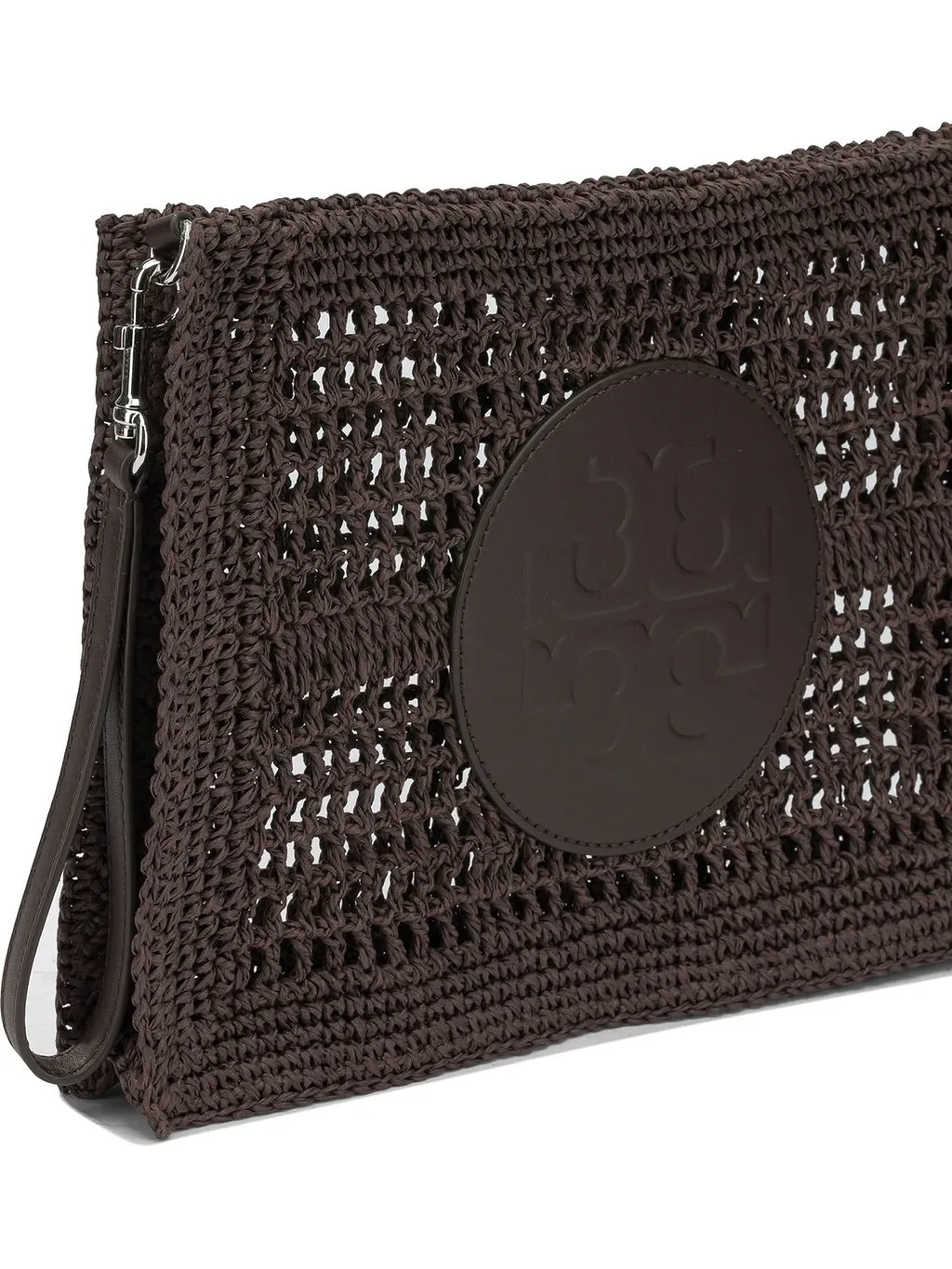 Tory Burch Woven Logo Wristlet Bag