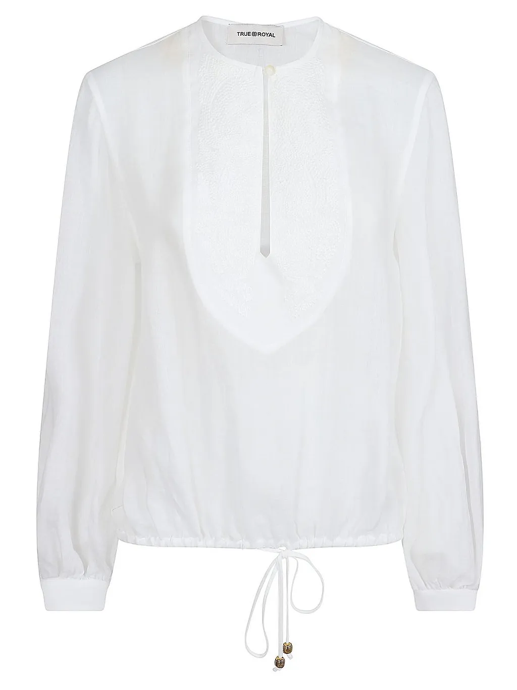 True Royal Embroidered Bib Top