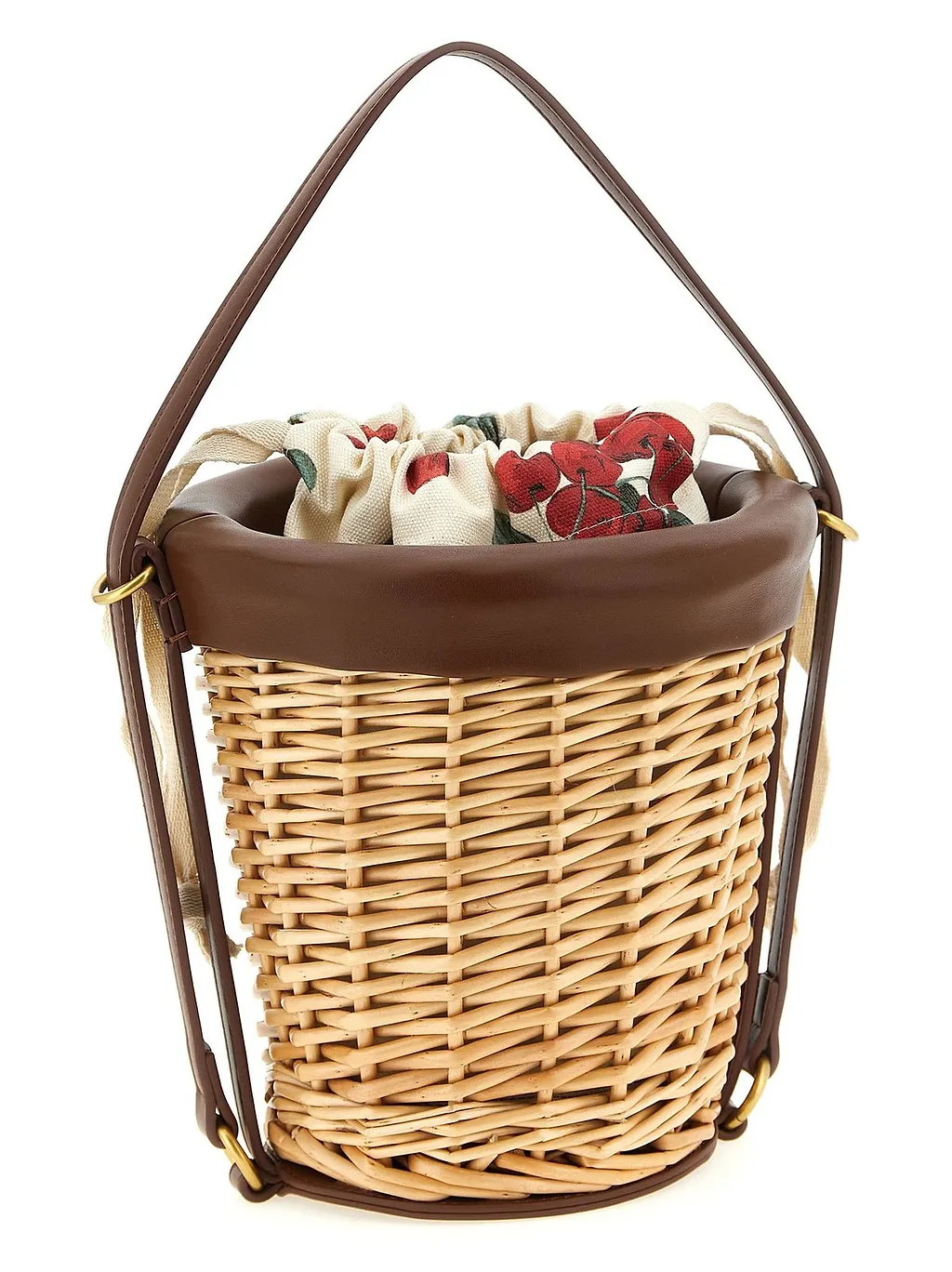 Twinset Braided Wicker Bucket Bag