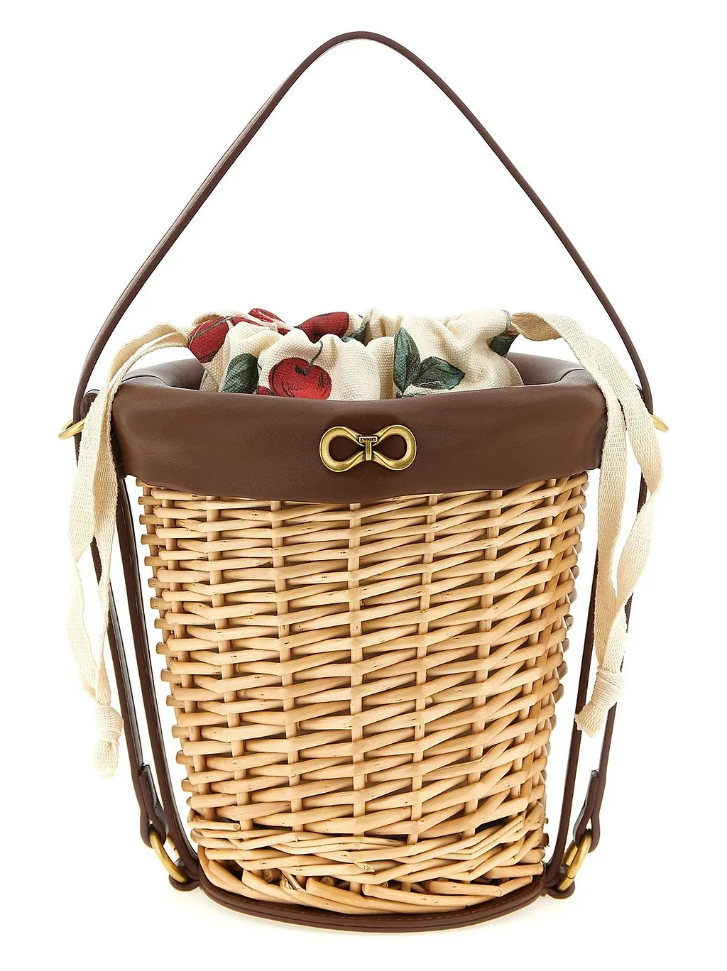 Twinset Braided Wicker Bucket Bag