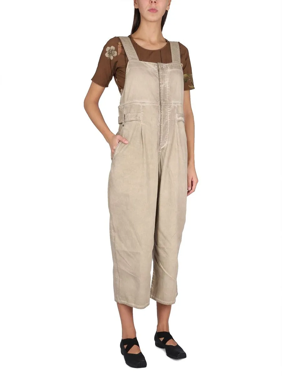 Uma Wang Distressed Straight Leg Jumpsuit