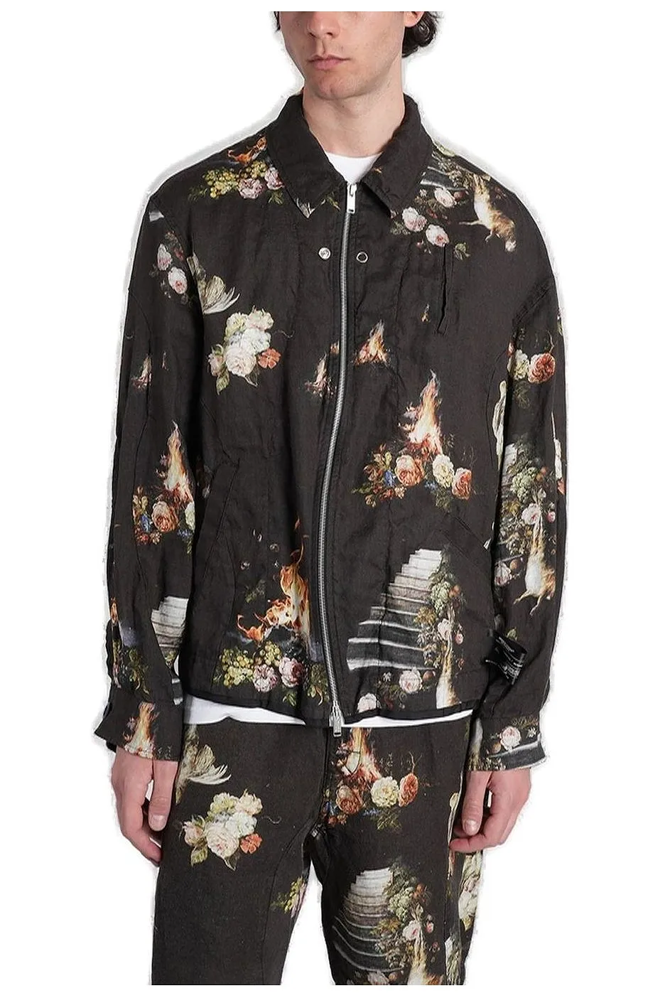 Undercover Floral-Printed Zipped Bomber Jacket