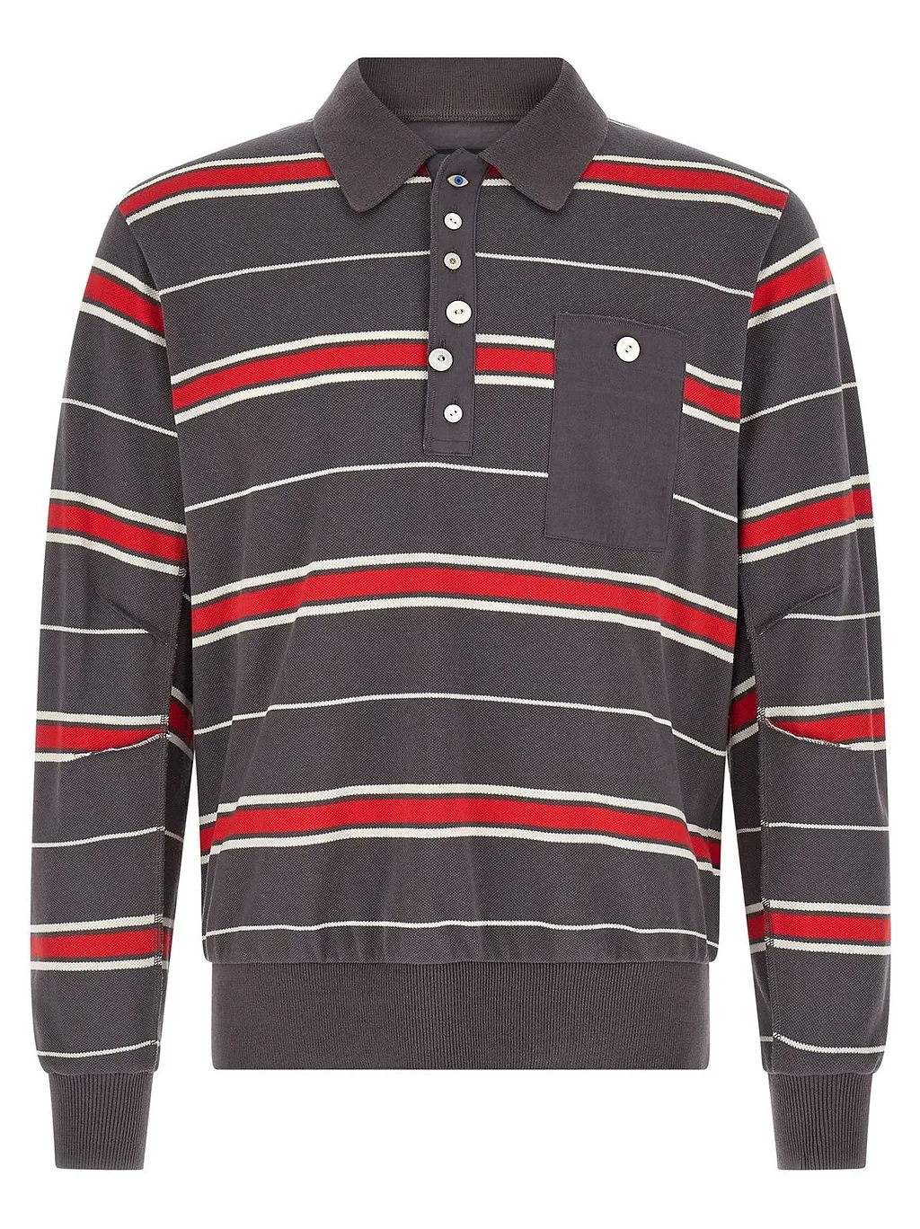 Undercover Striped Long-Sleeve Polo Shirt