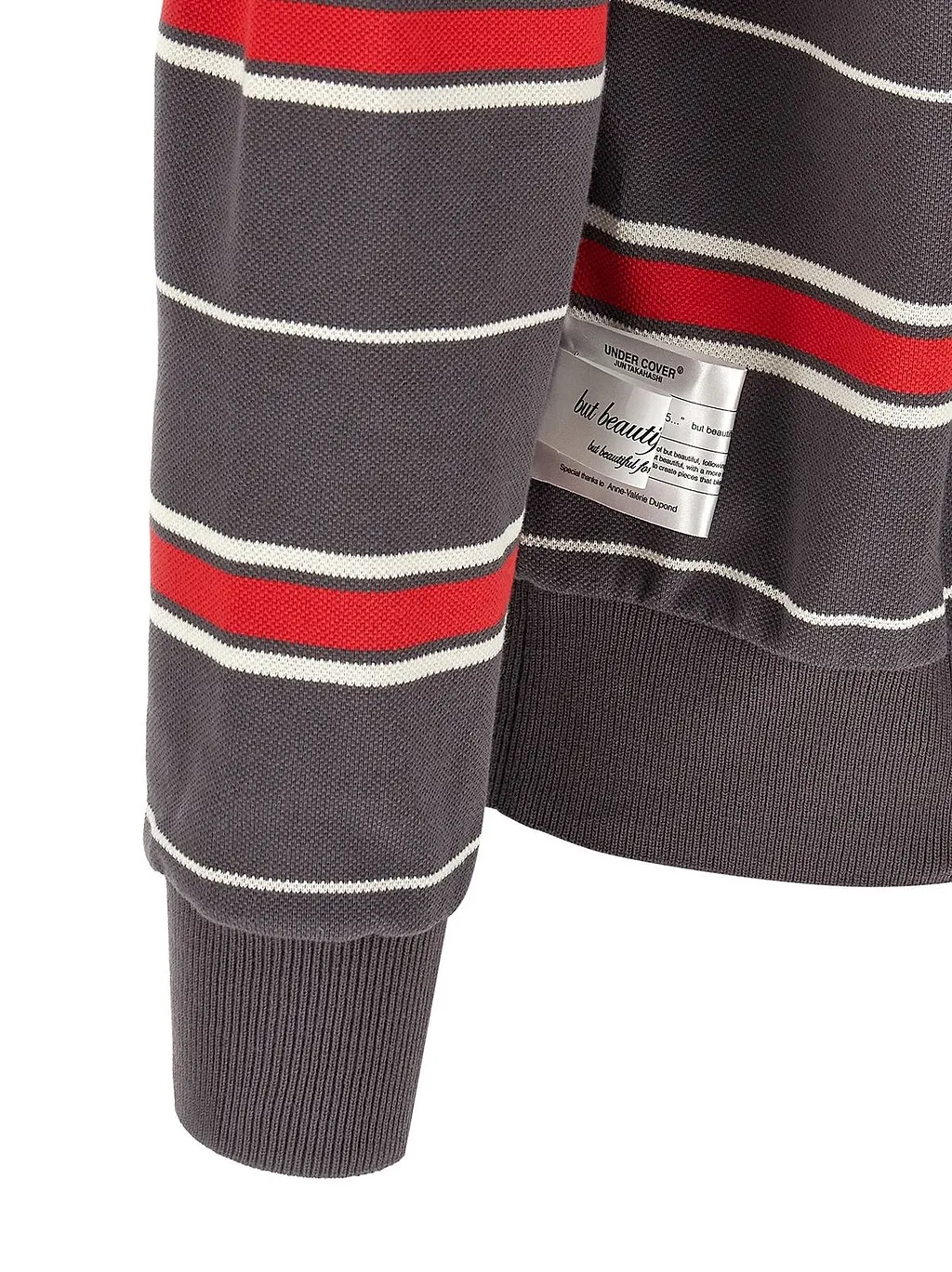 Undercover Striped Long-Sleeve Polo Shirt