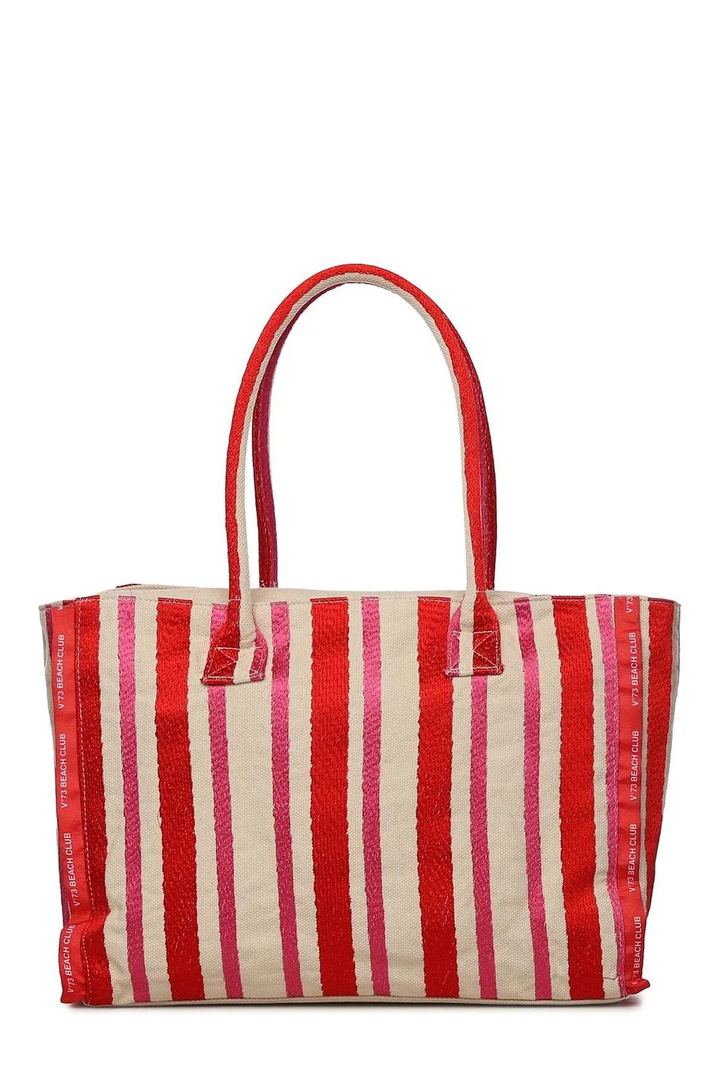 V73 Striped Logo Tote Bag