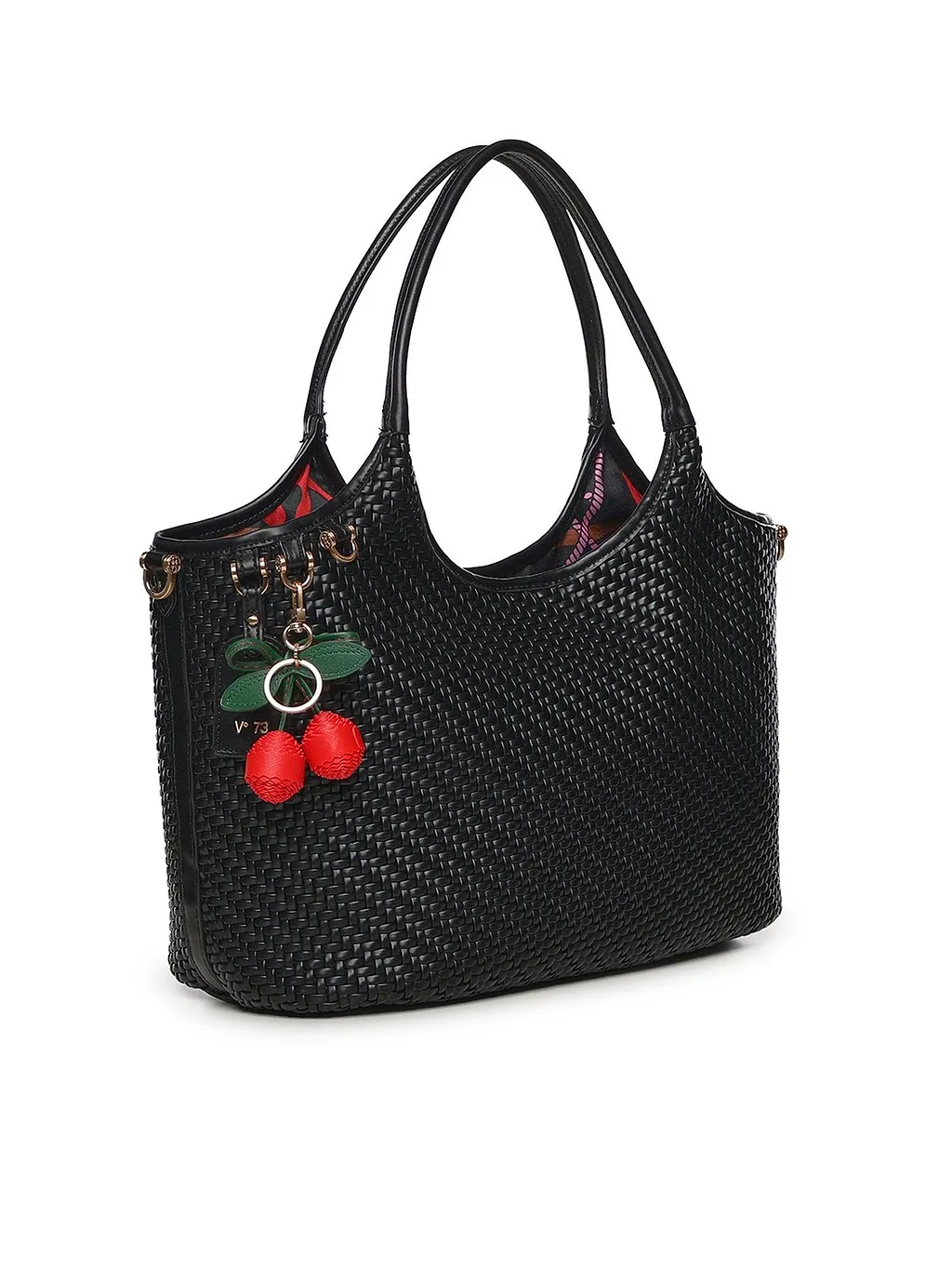 V73 Woven Charm Shoulder Bag