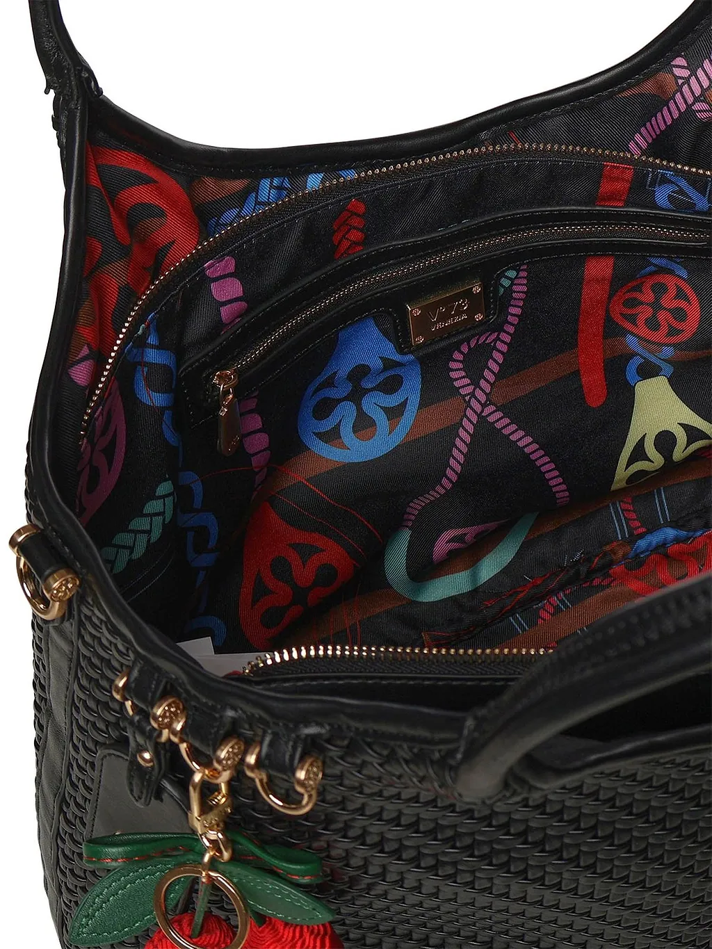 V73 Woven Charm Shoulder Bag