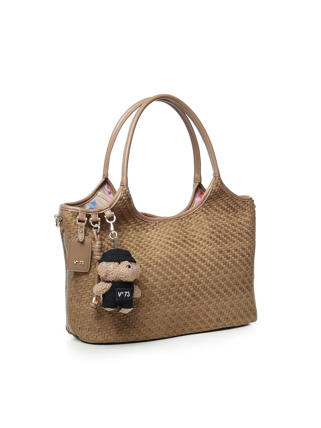 V73 Woven Charm Tote Bag