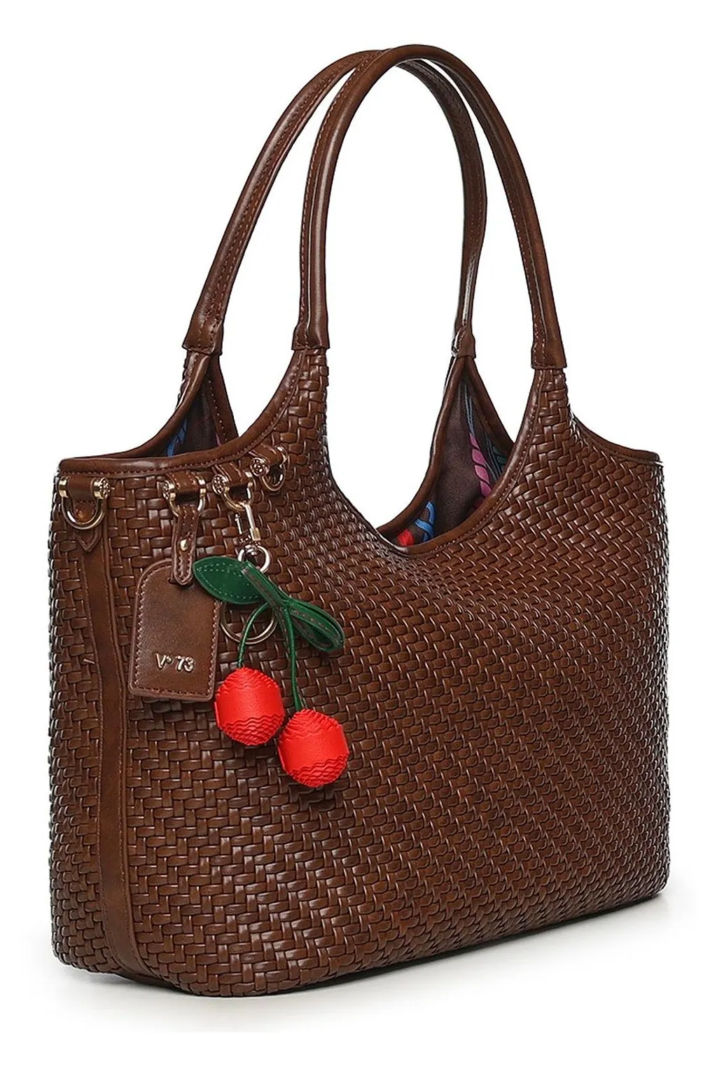 V73 Woven Charm Shoulder Bag