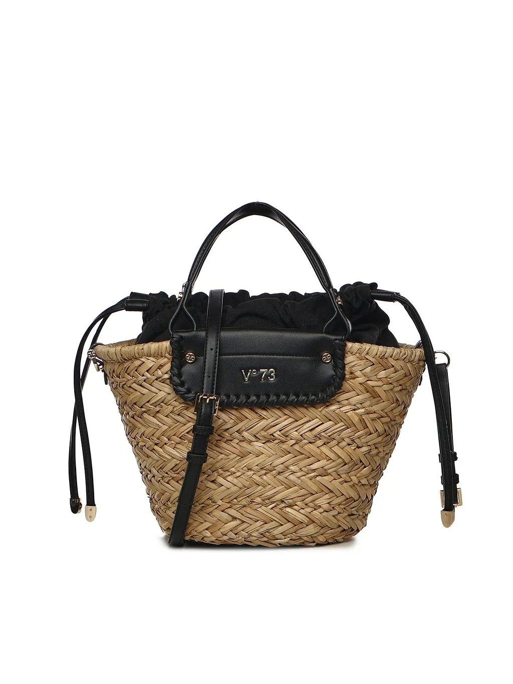 V73 Woven Drawstring Bucket Bag