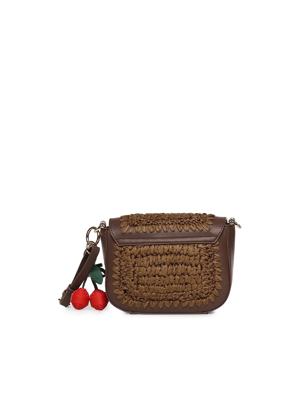 V73 Woven Flap Shoulder Bag
