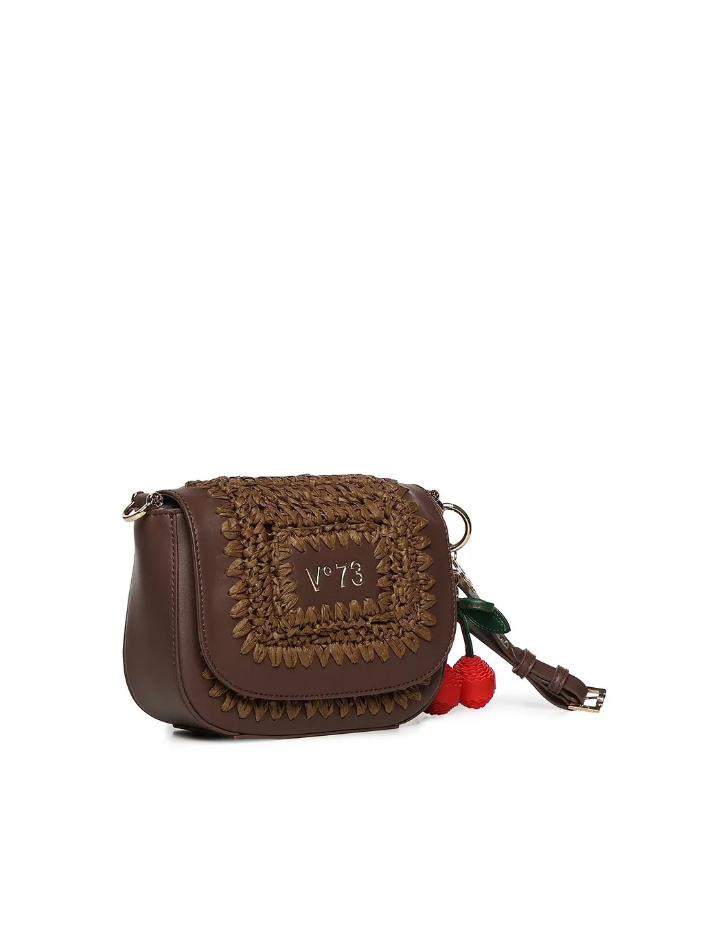 V73 Woven Flap Shoulder Bag