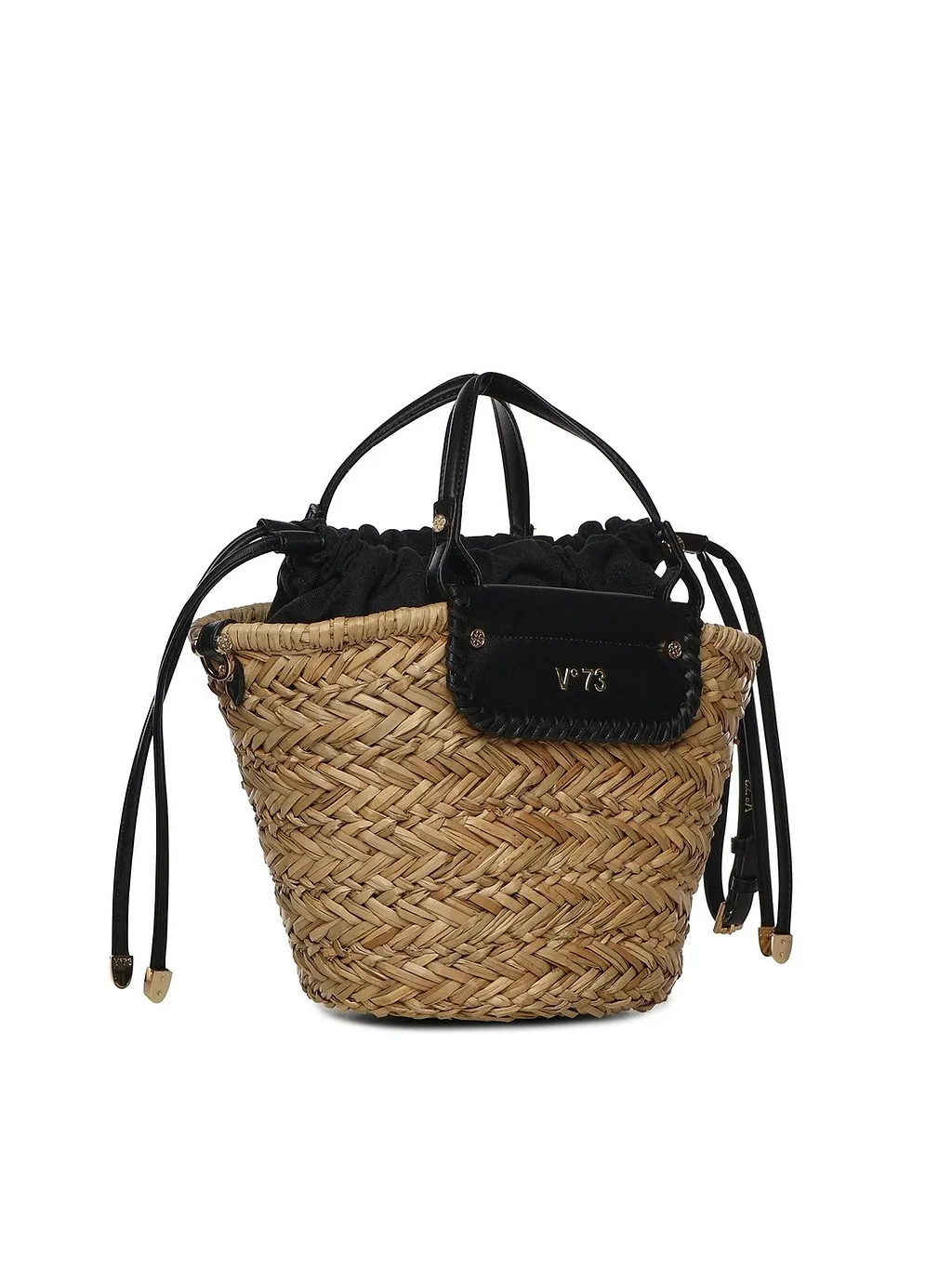 V73 Woven Drawstring Bucket Bag