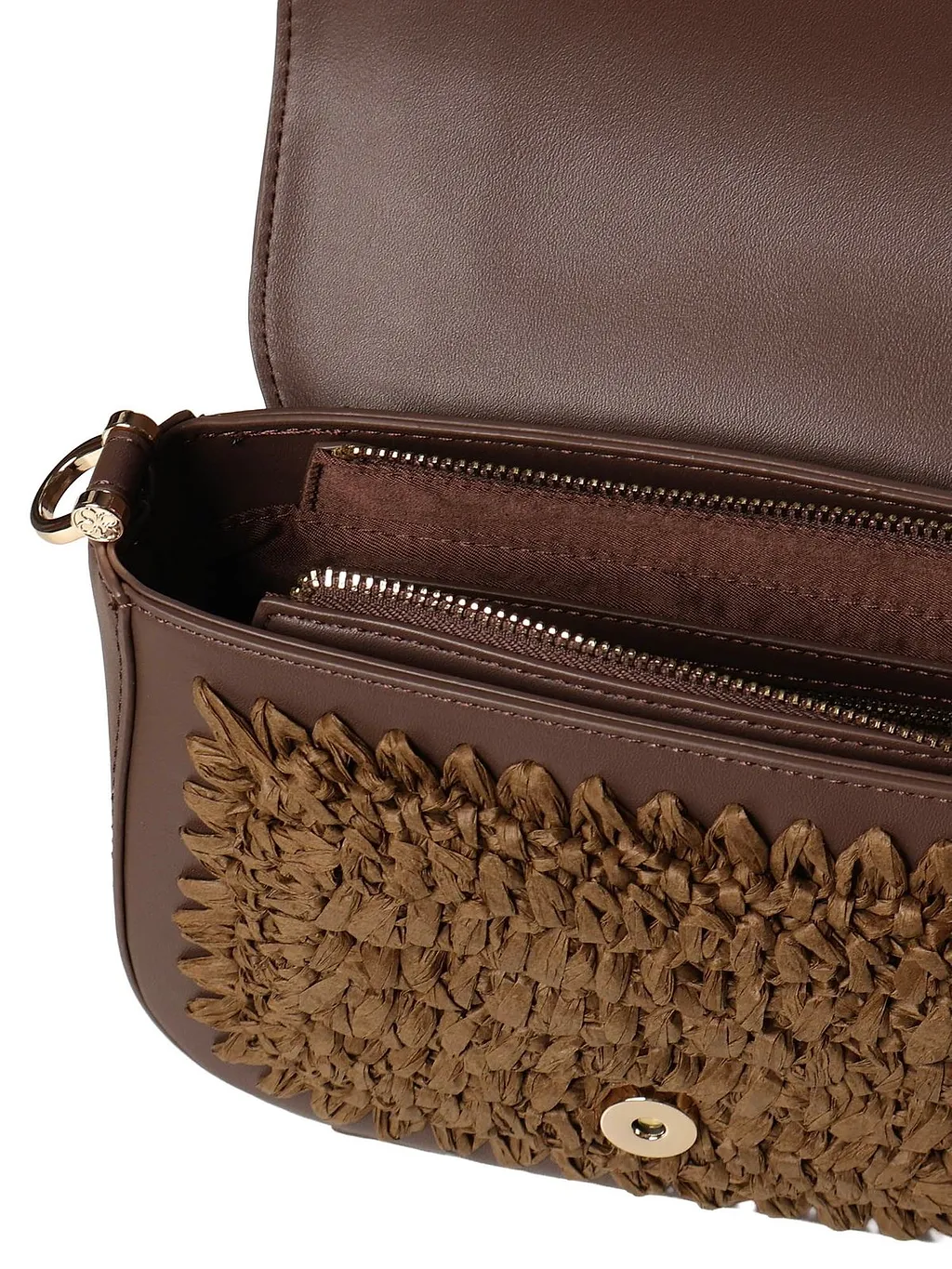V73 Woven Flap Shoulder Bag