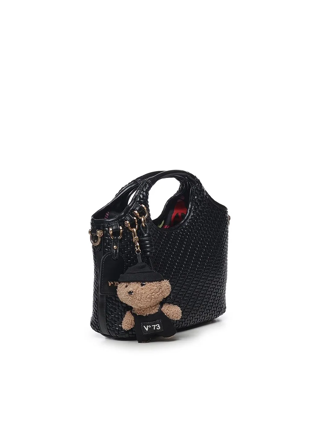 V73 Woven Teddy Charm Shoulder Bag