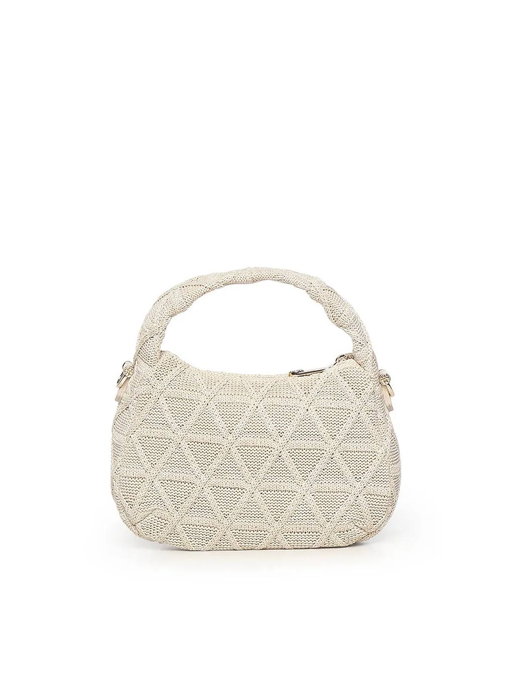 V73 Woven Top Handle Shoulder Bag