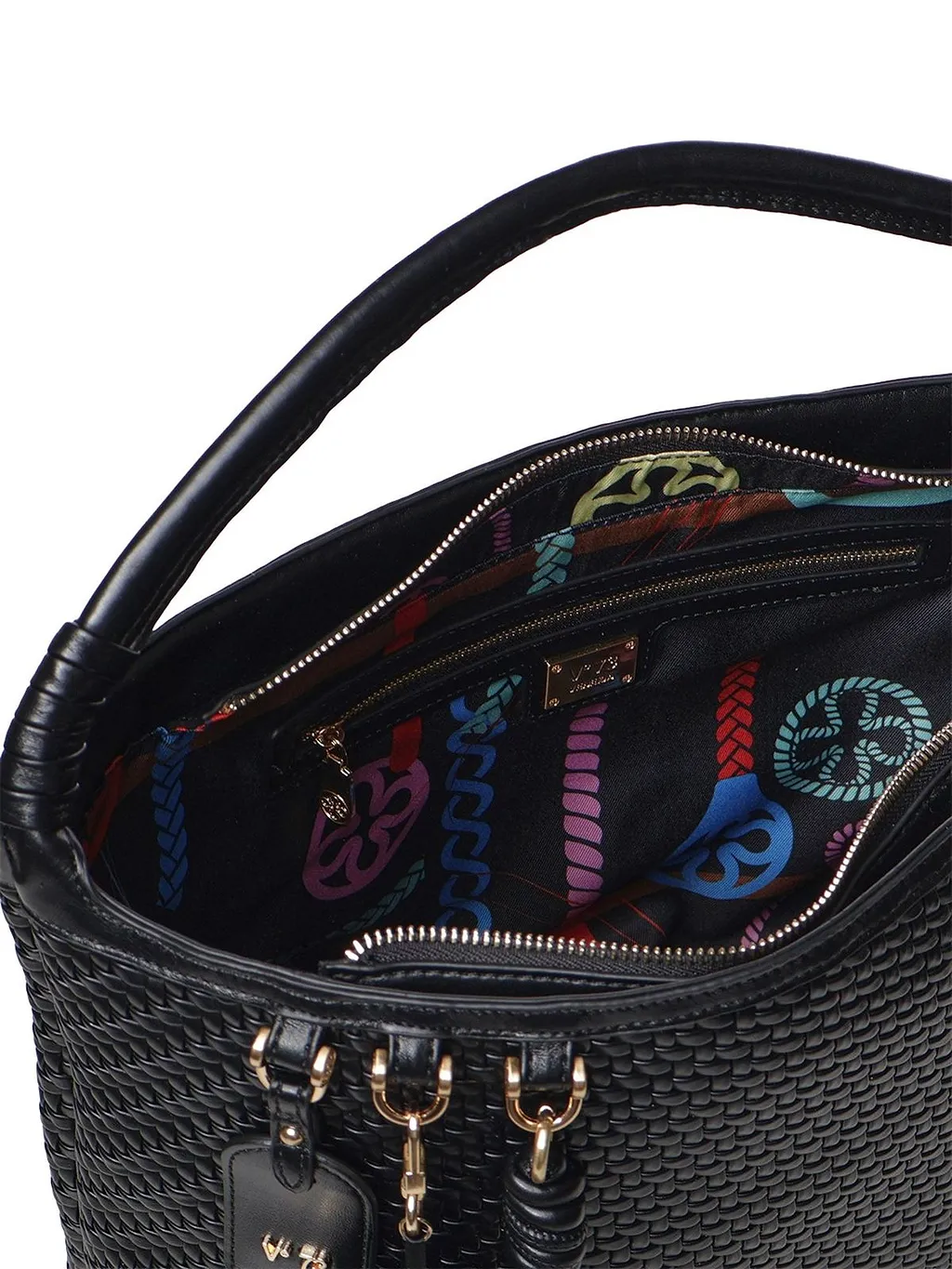 V73 Woven Teddy Charm Shoulder Bag