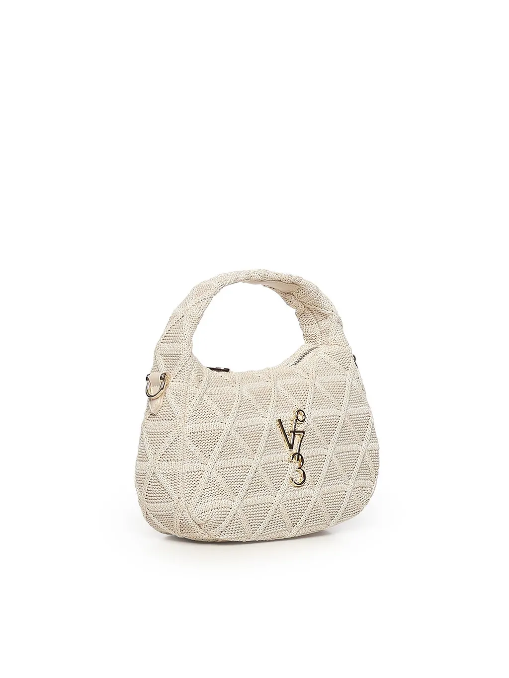 V73 Woven Top Handle Shoulder Bag