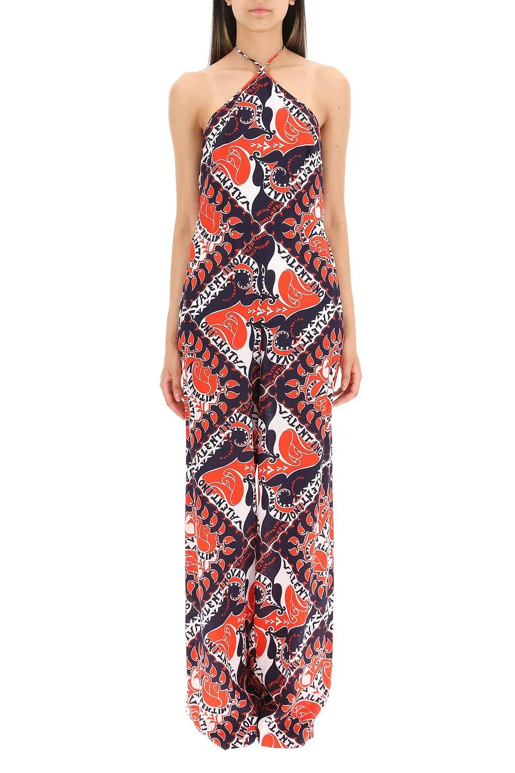 Valentino Archive Manifesto Bandana Printed Wide Leg Jumpsuit