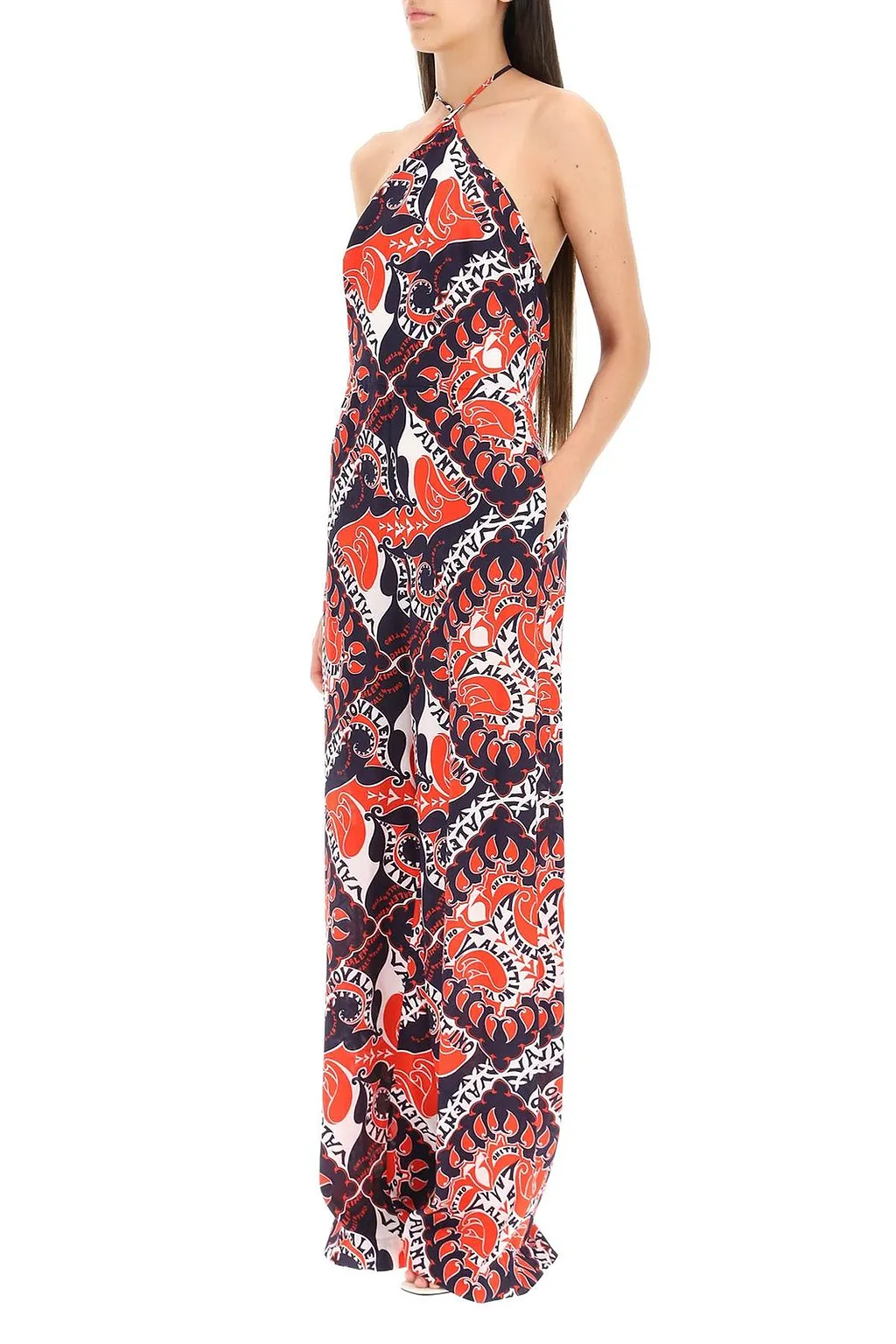 Valentino Archive Manifesto Bandana Printed Wide Leg Jumpsuit