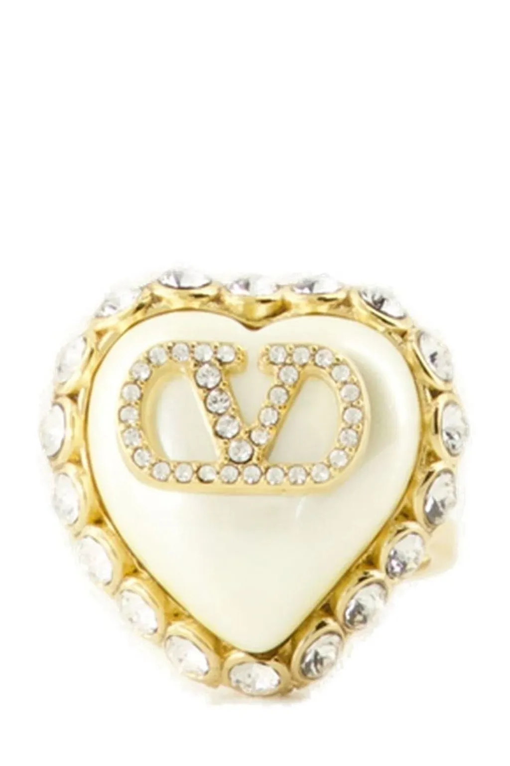 Valentino Embellished Heart Shaped Ring