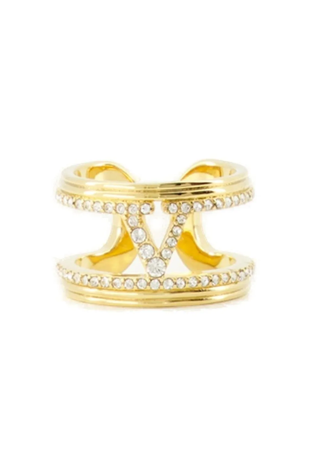 Valentino Embellished Ovalette Ring