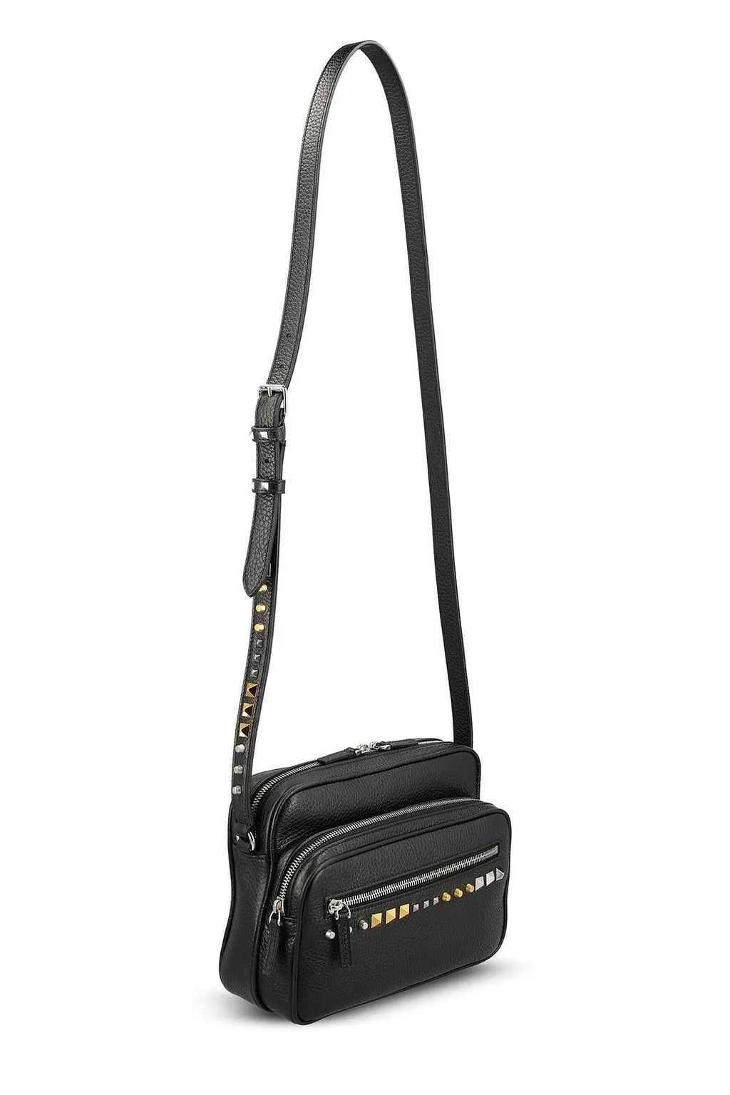 Valentino Garavani Rockstud Zip-Up Messenger Bag
