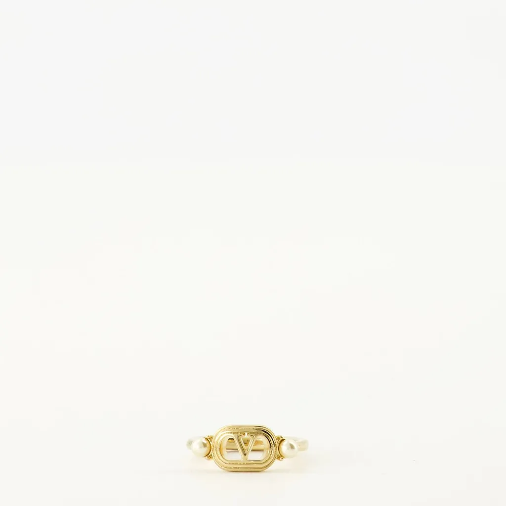 Valentino Ovalette Embellished Ring