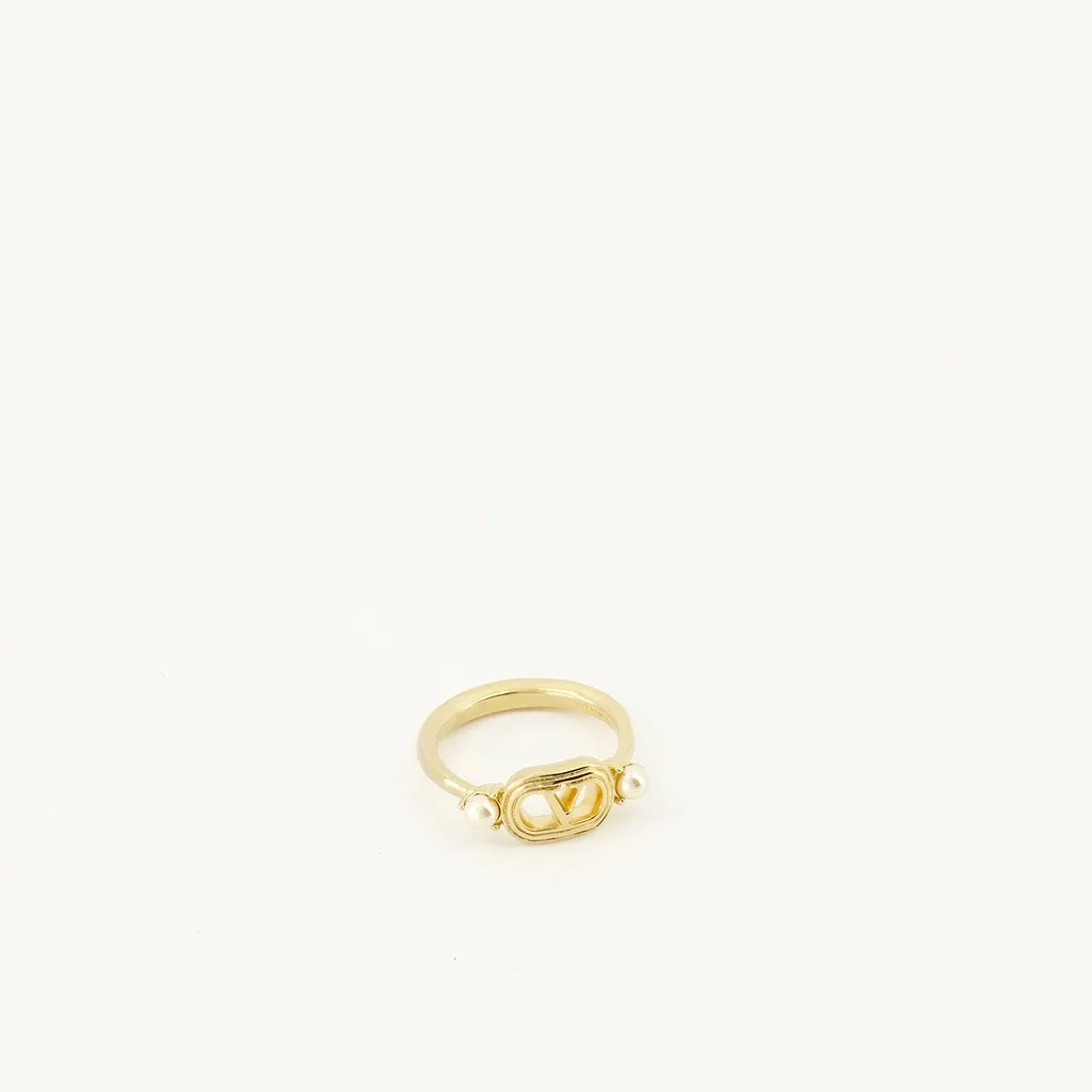 Valentino Ovalette Embellished Ring