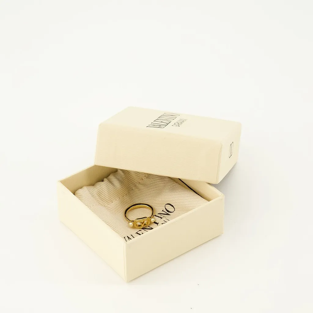 Valentino Ovalette Embellished Ring