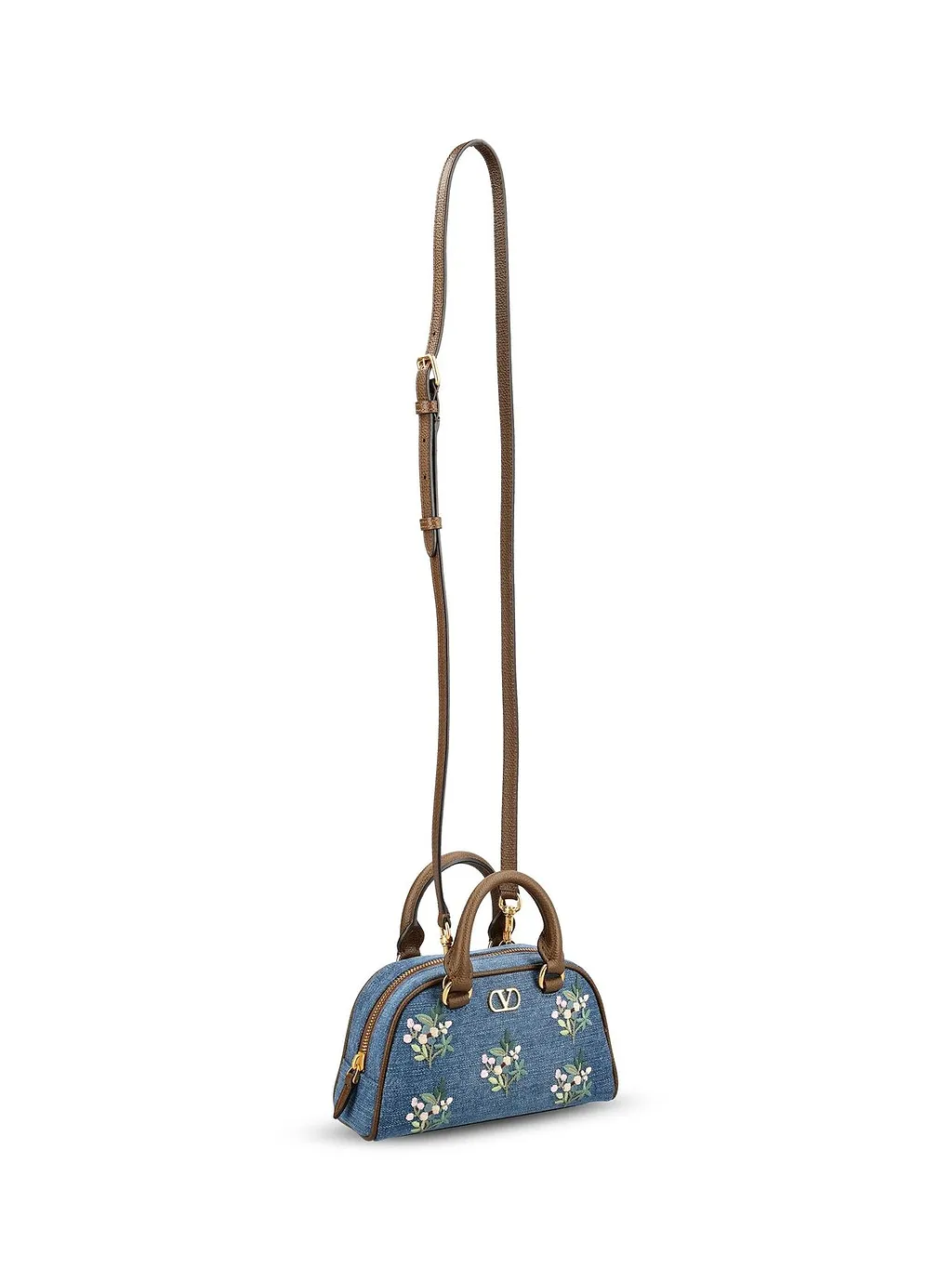 Valentino Vlogo Signature Denim Mini Top Handle Bag