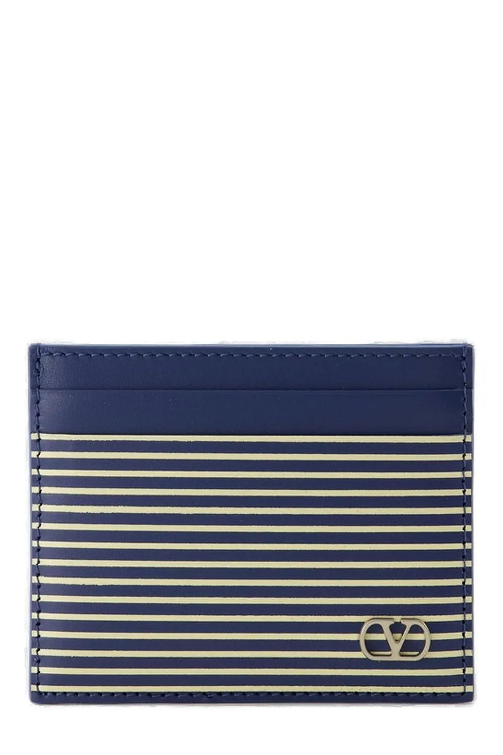 Valentino Vlogo Signature Striped Cardholder