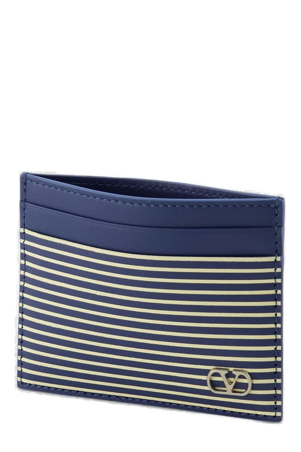 Valentino Vlogo Signature Striped Cardholder