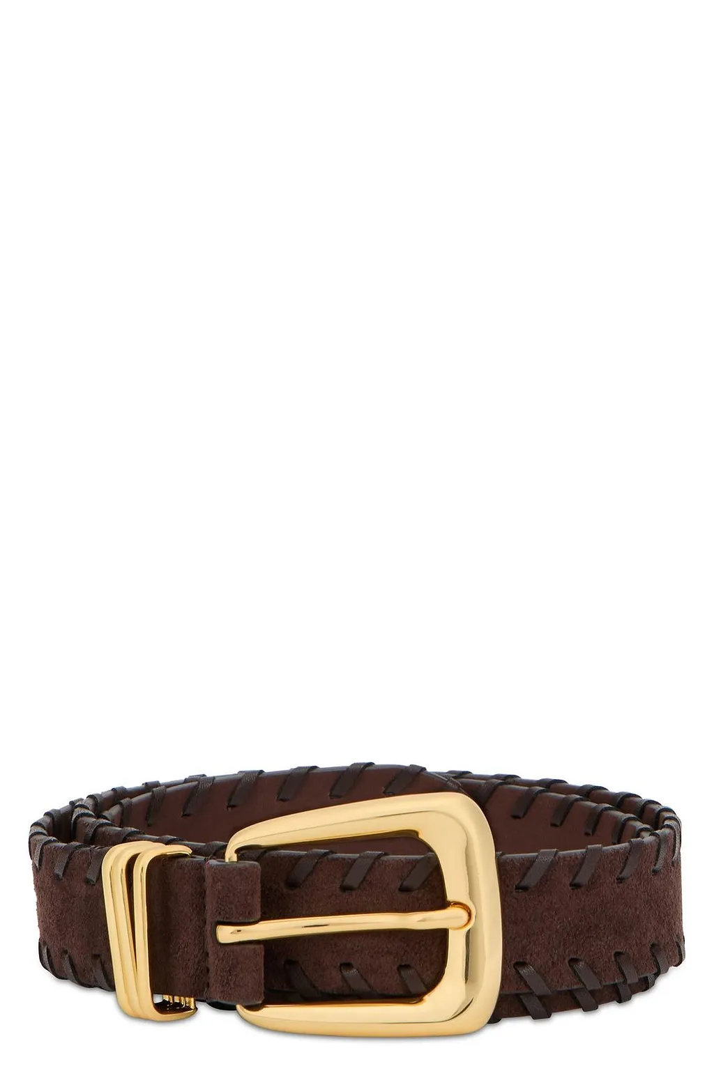 Veronica Beard Contrast Trim Leather Belt