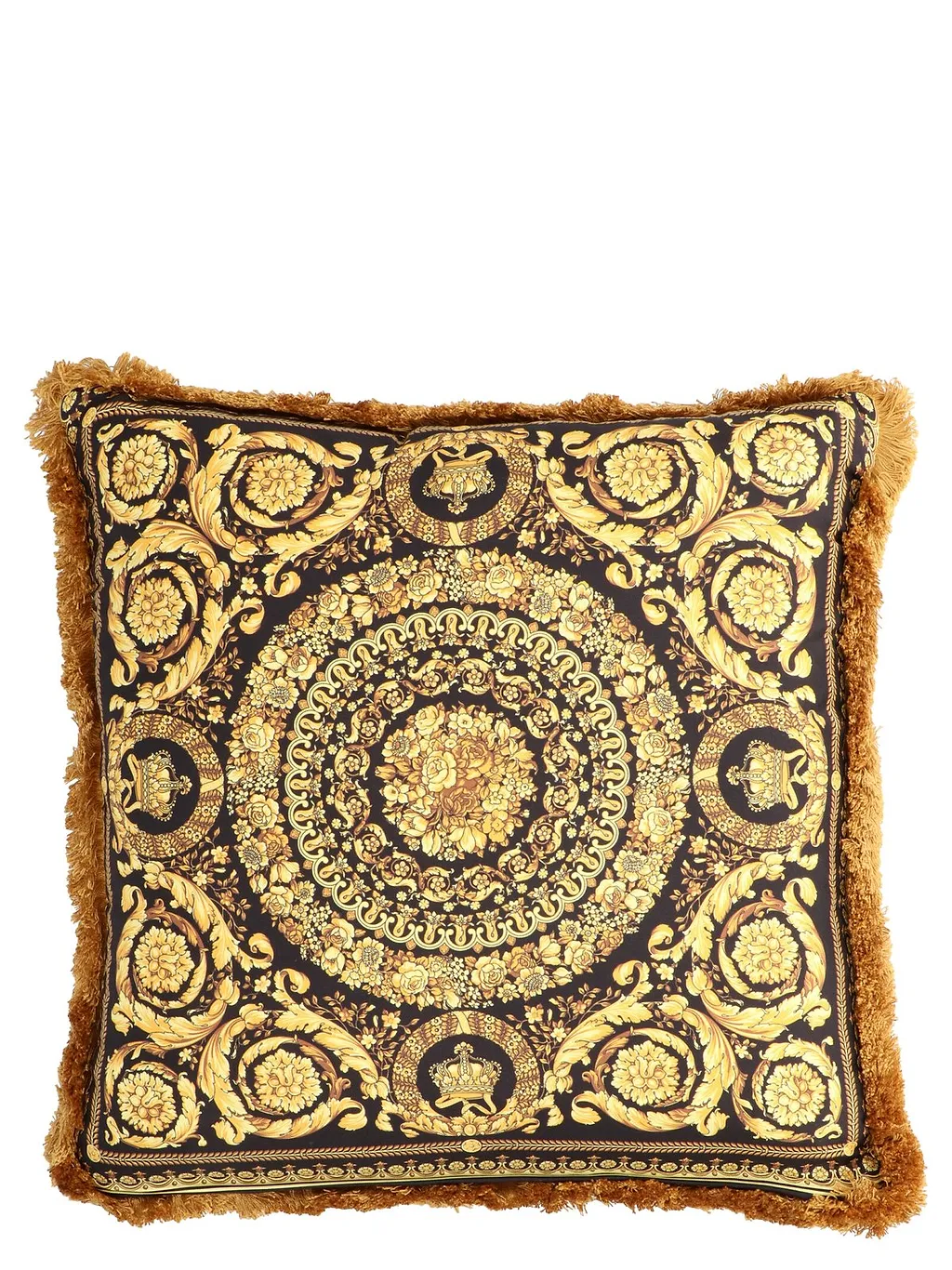 Versace Barocco Pattern Frayed Edge Cushion