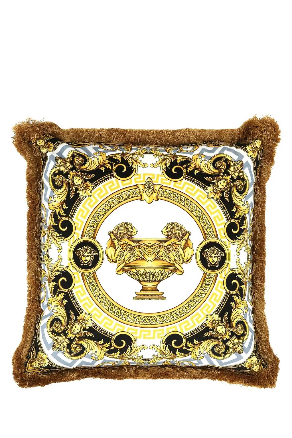 Versace Barocco Printed Fringed Cushion
