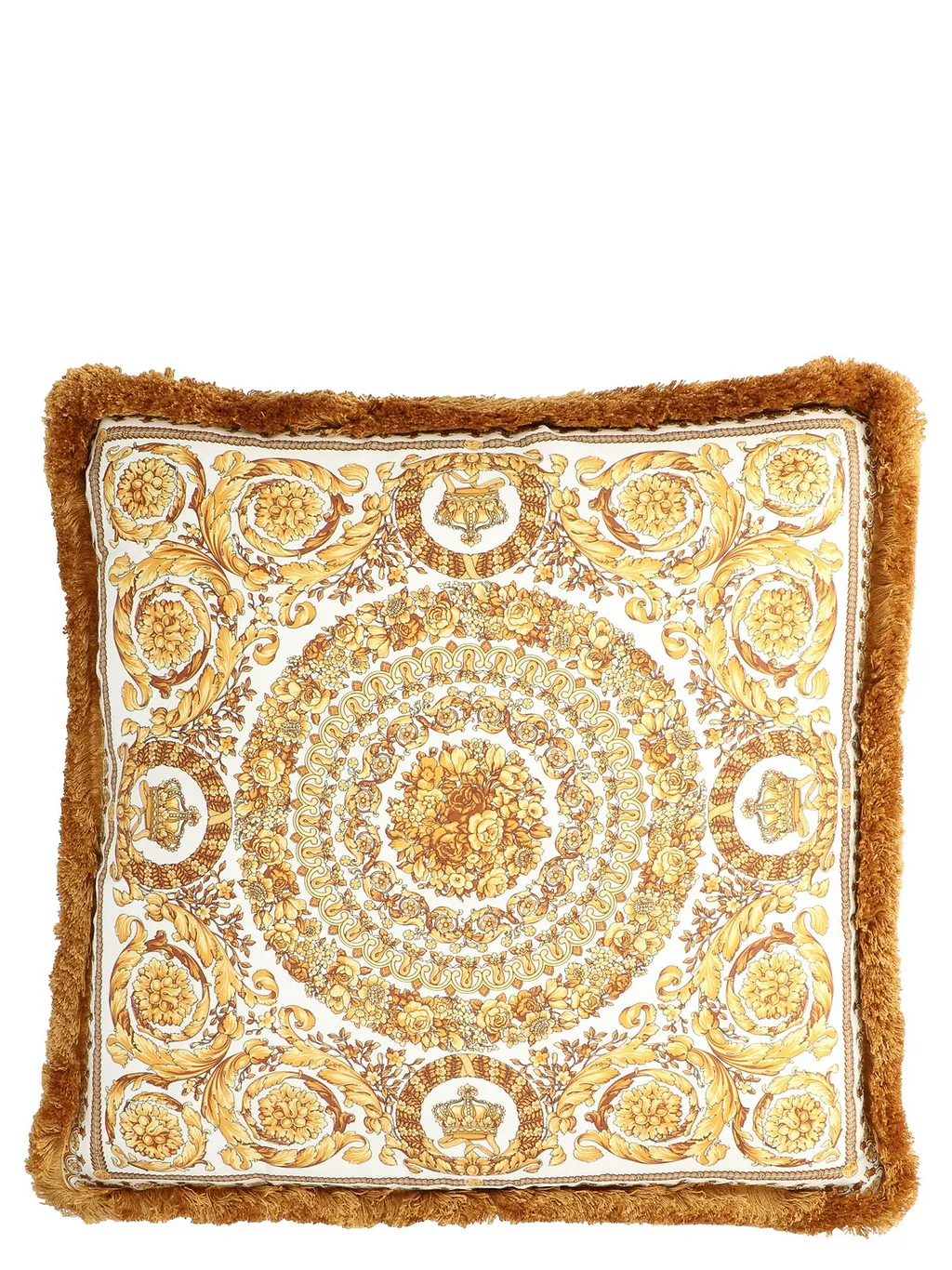 Versace Barocco Pattern Frayed Edge Cushion