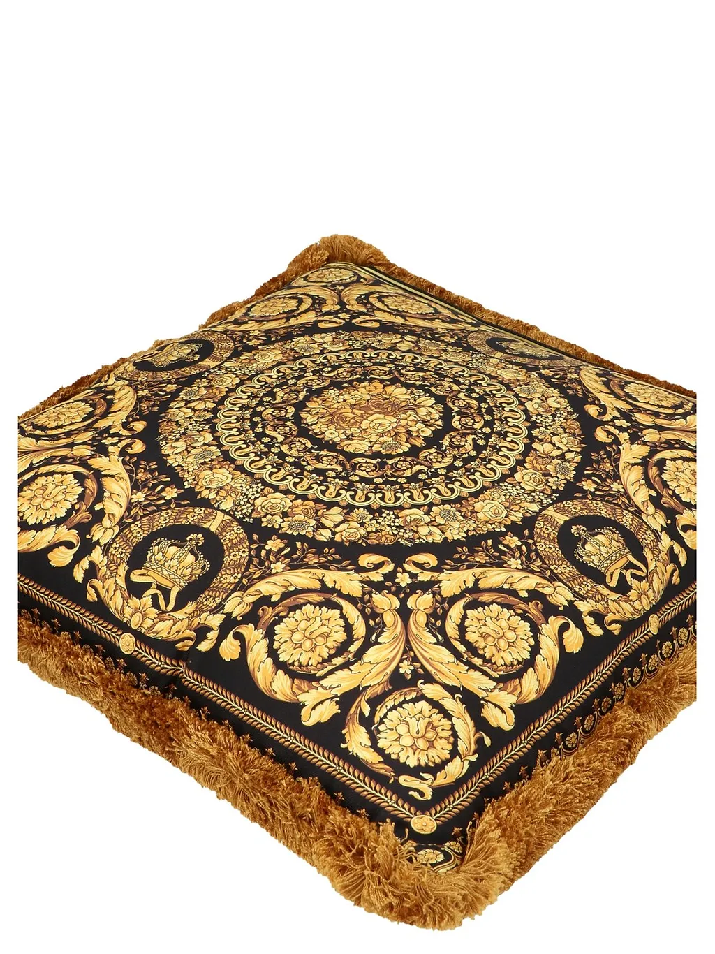 Versace Barocco Pattern Frayed Edge Cushion